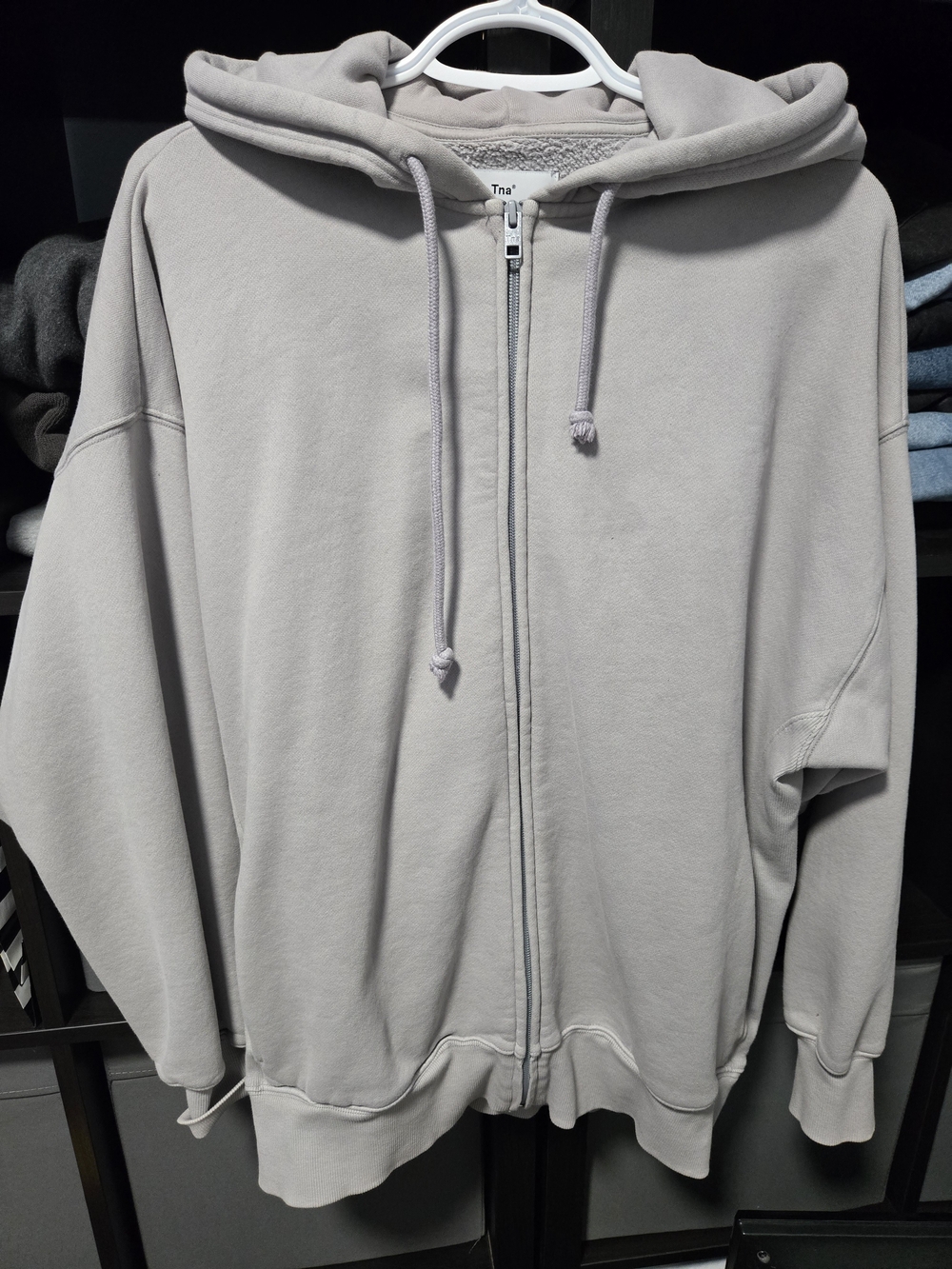 Aritzia TNA Boyfriend Zip Hoodie Size 2 Gd Steel Grey